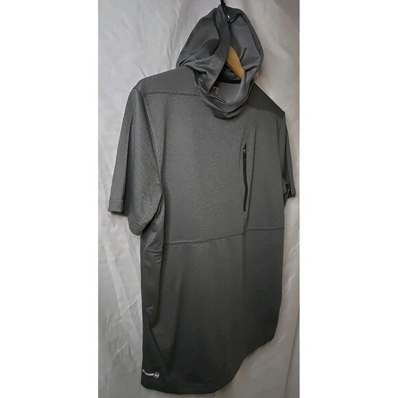 Russell Training Fit Dri-Power 360 Short-Sleeve Hoodie Men’s M Gray Activewear - Picture 2 of 8